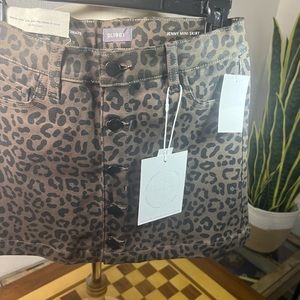 NWT size 14 DL 1961 brand leopard denim skirt